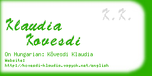 klaudia kovesdi business card